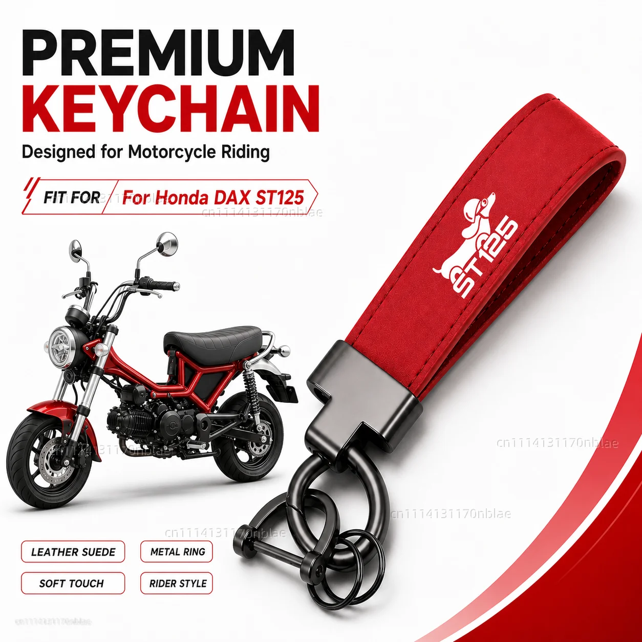 Hochwertiger Schlüsselanhänger aus Leder und Wildleder, Motorrad-Schlüsselanhänger für Honda DAX ST125 ST 125, Motorradhalter, Moto-Zubehör, langlebig