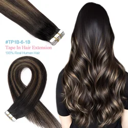 Tape In Straight Human Hair Extensions PU Skin Weft Human Hair Extensions Invisible Seamless Tape In Hair Extensions for Women