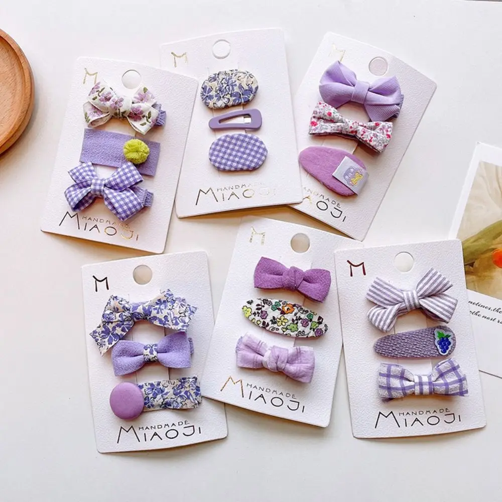 Spring Purple Series Hair Clip Children Sweet Hair Wear Hairpin Floral Hair Hoop Cute Girls BB Clip Baby Hair Accessions