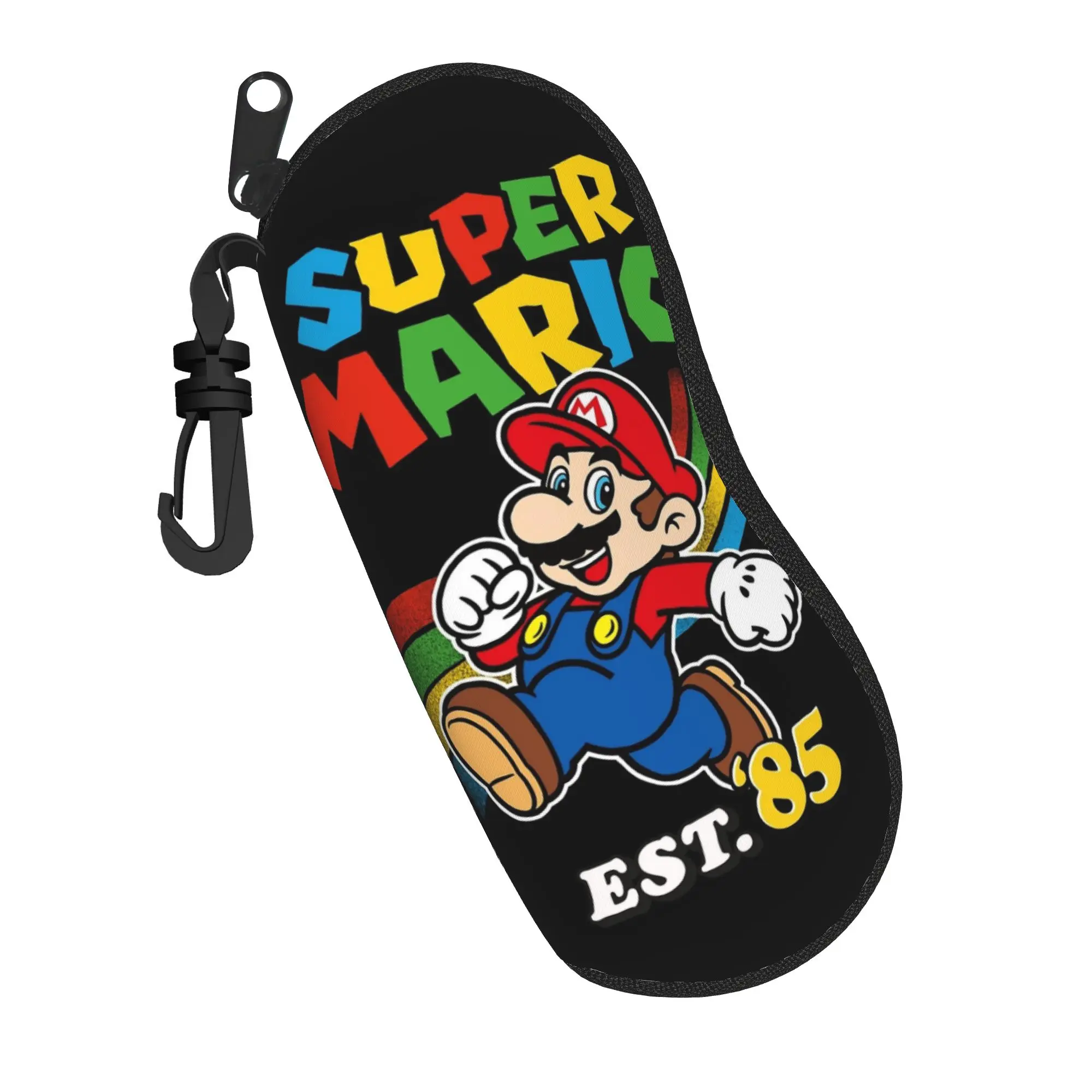 

Super Marios Est. '85 Colorful Glasses Case Unisex Printing Zipper Eyewear Protector Sunglasses Box