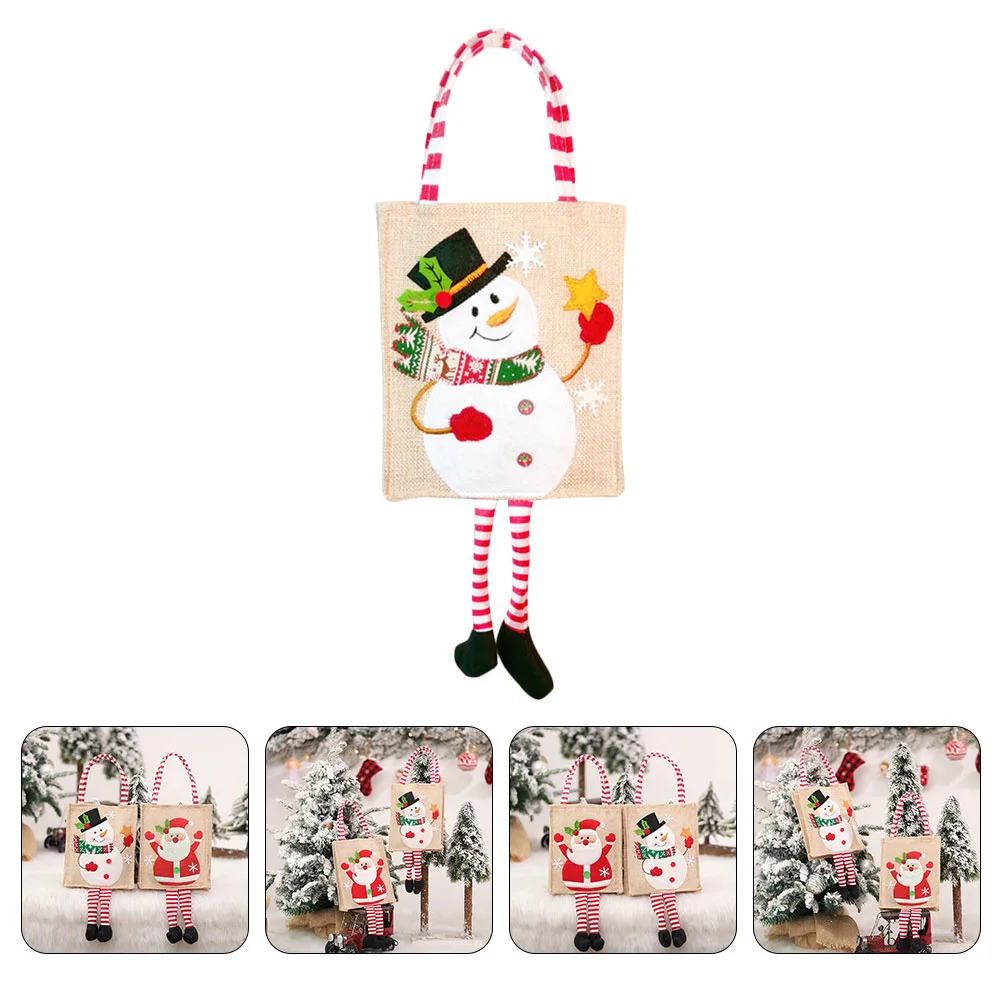 

1Pcs Snowman Pattern Handheld Gift Bag Ideal for Christmas Candy Storage Party Gift Pouch Portable Holiday Bag Christmas Pouch