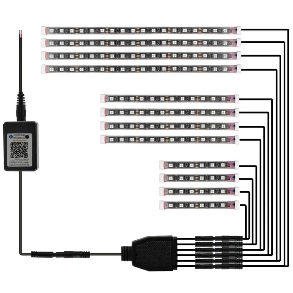 Under Light RGB Neon Ambient Decorative LED Strip Light Remote Control for ATV SUV Motorcycle Car Interior Light