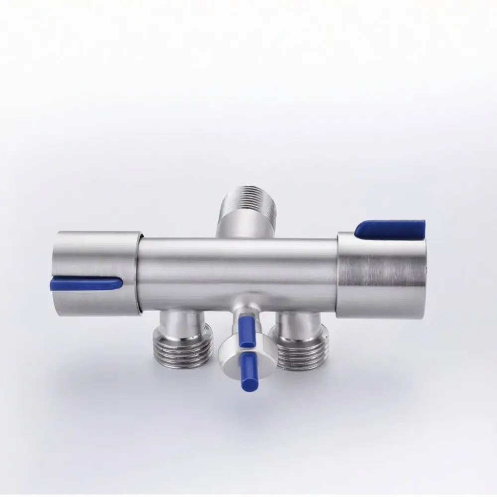 304 Stainless Steel Washing Machine Faucet Splitter Multi Function 1 In 2 Out Diverter Home Kitchen Tap Connector