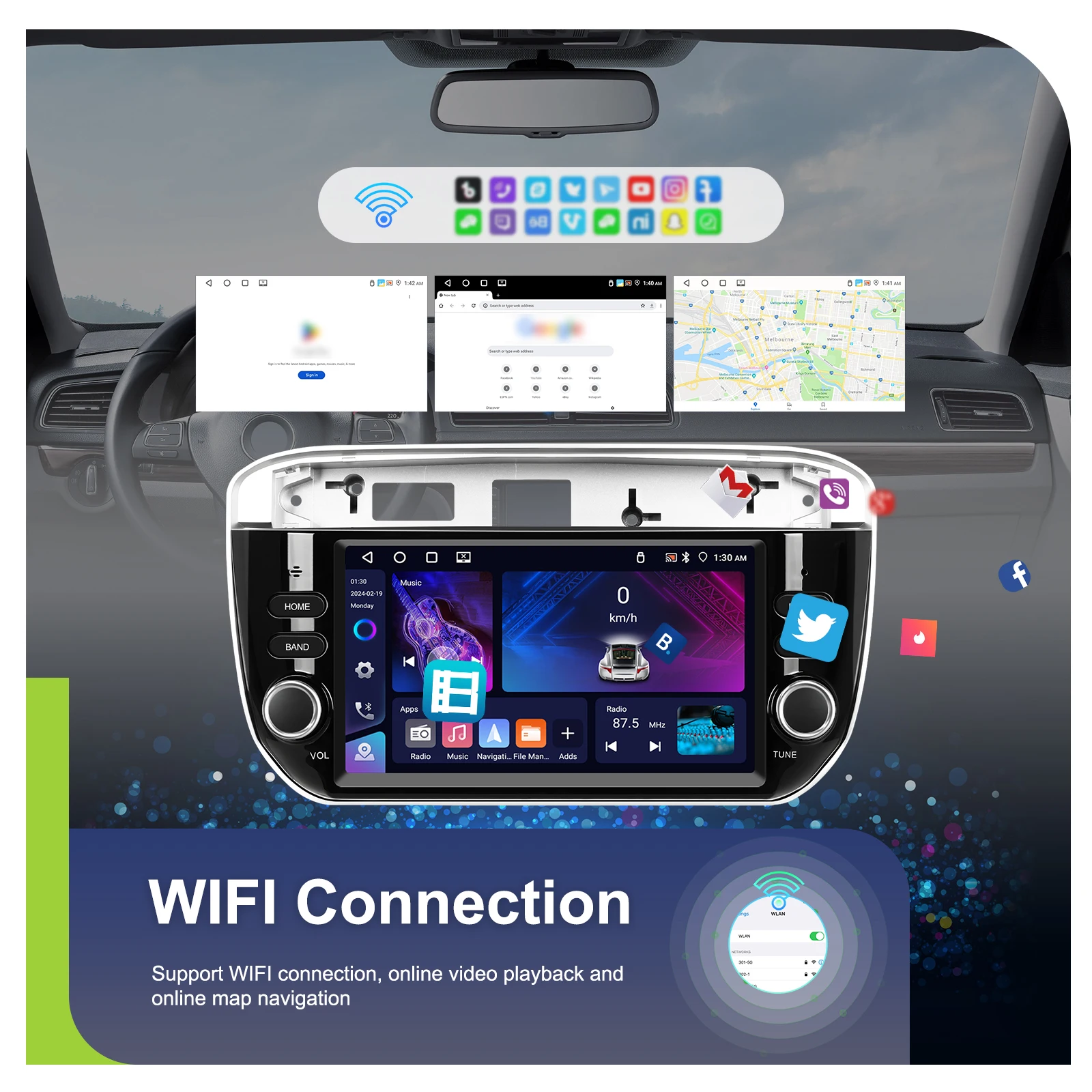 Podofo 2DIN 4+64G Android Autoradio für FIAT Punto 2012–2016 Auto-Multimedia-Player Carplay Android Auto GPS Mirror Link USB – Detail 5