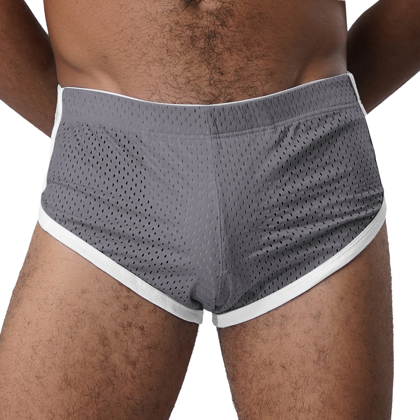 Ultra Light Mens Workout Boxers Breathable Mesh Sweat Wicking Quick Dry Trims Stretch Elastic Waistband Sports Wear Activewear