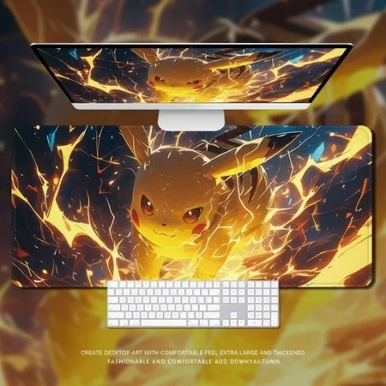 Street Pop Style Monster Extended Mouse Pad, Bright Splash Color Cartoon Print XXL Desk Mat,Non-slip Rubber Desktop Keyboard Pad