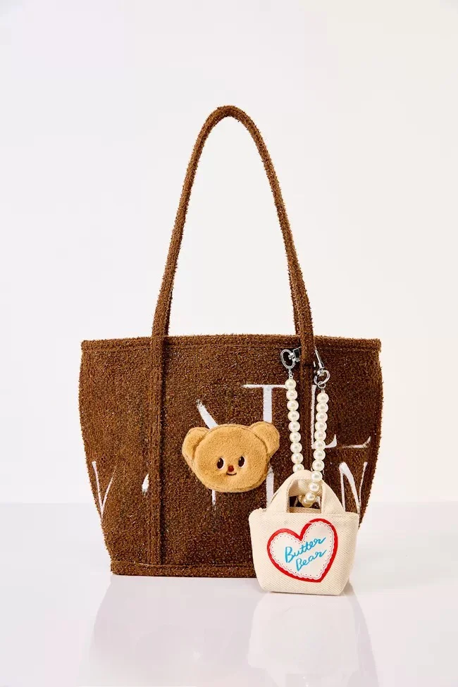 

Женская сумка-тоут Gentlewoman Collaborative Butter Bear из хлопка и льна, повседневная сумка с двойными ручками