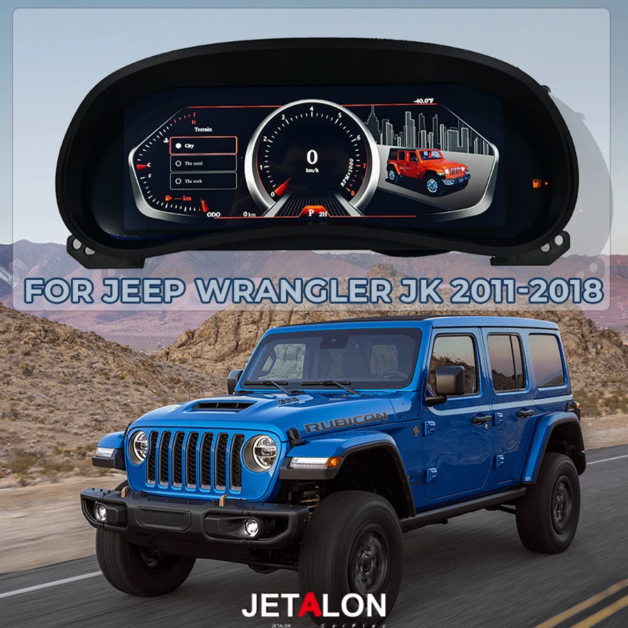 

12,3-дюймовый цифровой кластер спидометра, оригинальный автомобильный LINUX, приборная панель, ЖК-плеер на приборной панели для Jeep Wrangler JK 2011-2018