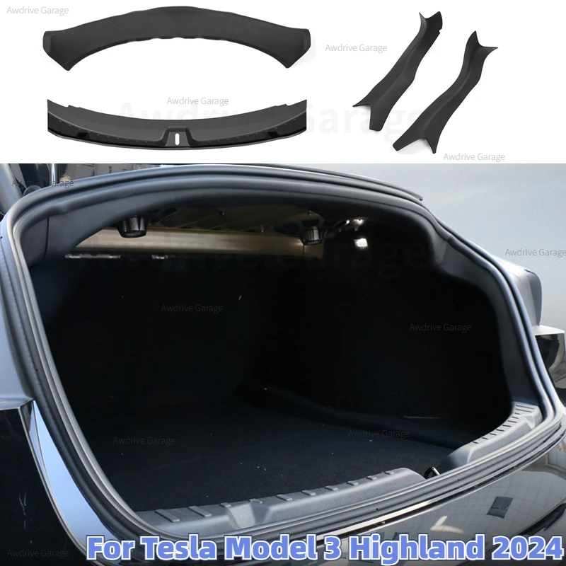 

For Tesla Model 3 Highland 2024 Trunk Protective Strip TPE Trunk Door Guard Threshold Sill Anti Scratch Protection Accessories