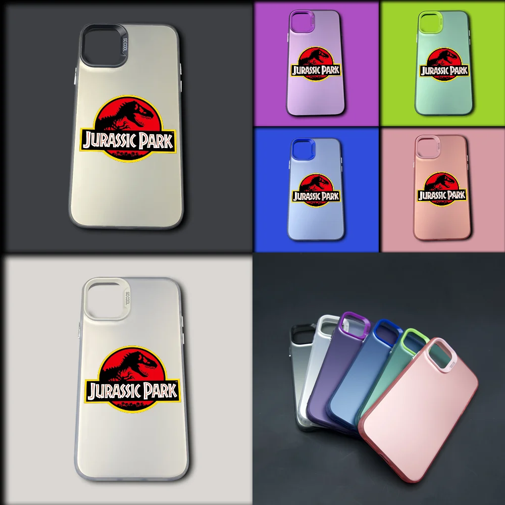 J-Jurassic Park Dinosaur World Phone Case For iPhone 16,15,14,13,12,11,Mini,Pro,MAX Color Drop Matte Shockproof Back Cover