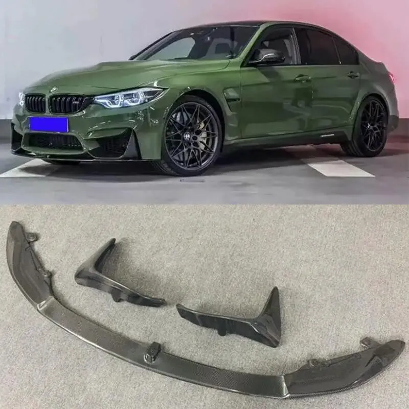 REAL CARBON FIBER Front Bumper Lip Splitters Body Kit 3PCS/SET Flaps Cover For BMW F80 F82 F83 M3 M4 2014-2020