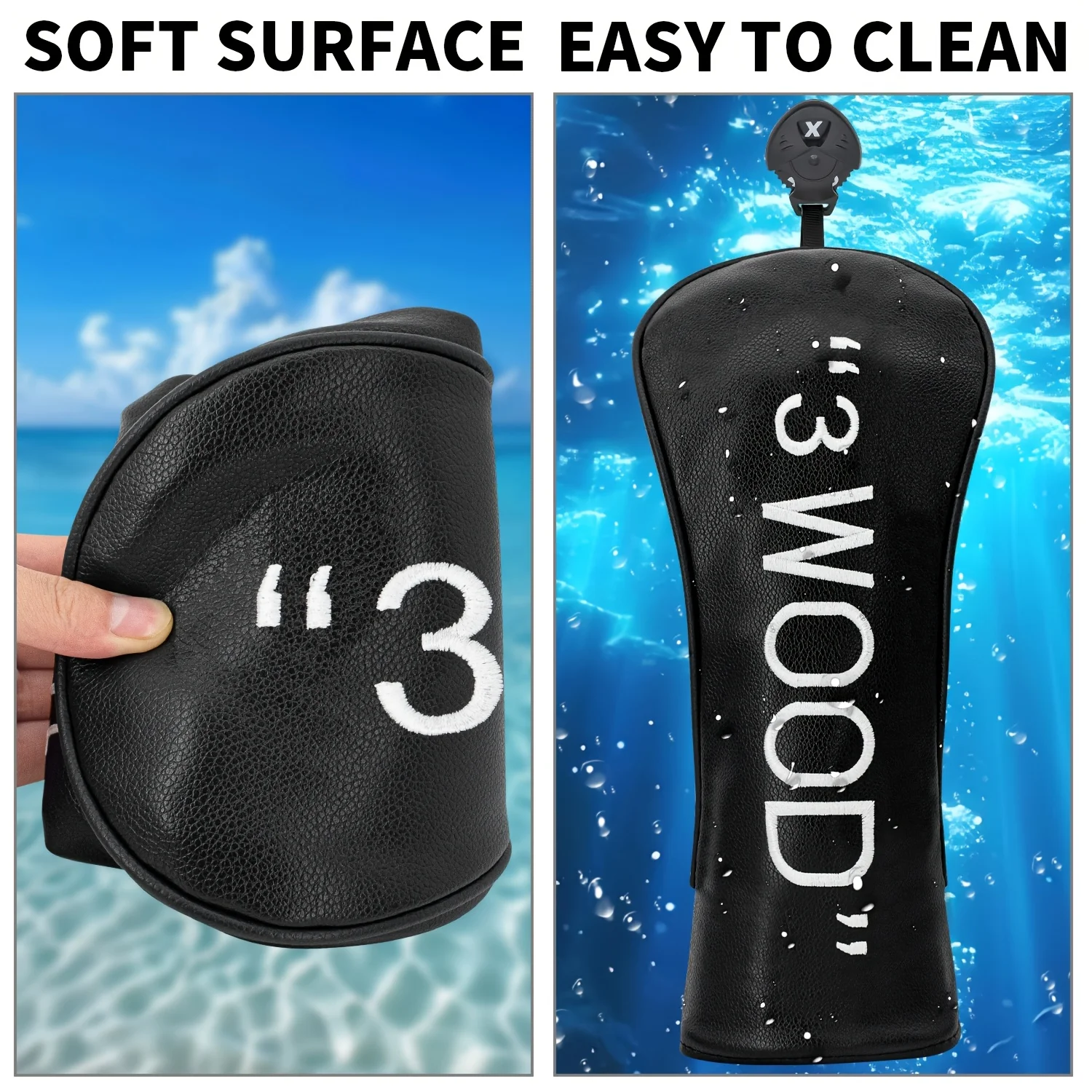 1pc/4pcs Driver/Fairway/Hybrid Headcover - Simplicity Design Style Golf Club Cover, Fashionable Golf Head Cover, Best Gift image 3