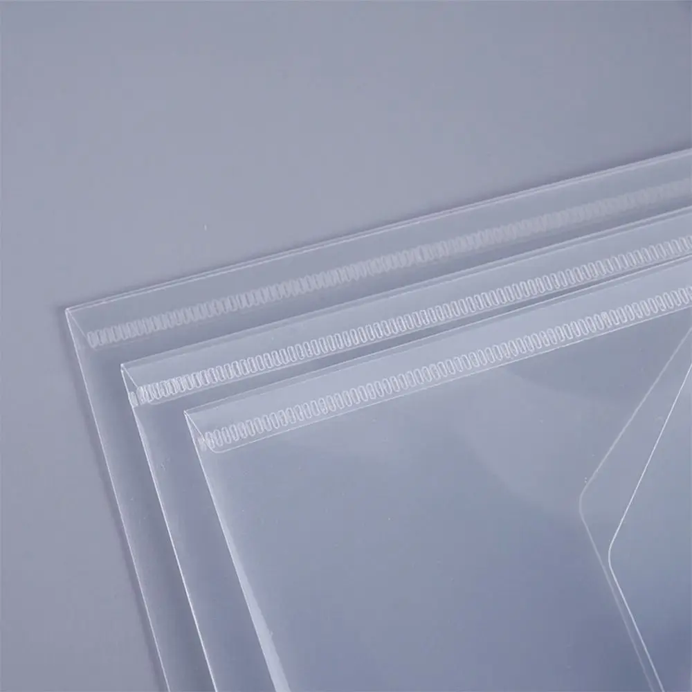 High Quality A4/A5/A7/A8 File Folder Waterproof Plastic File Bag Transparent Filling Organizer School Office Stationery Bag