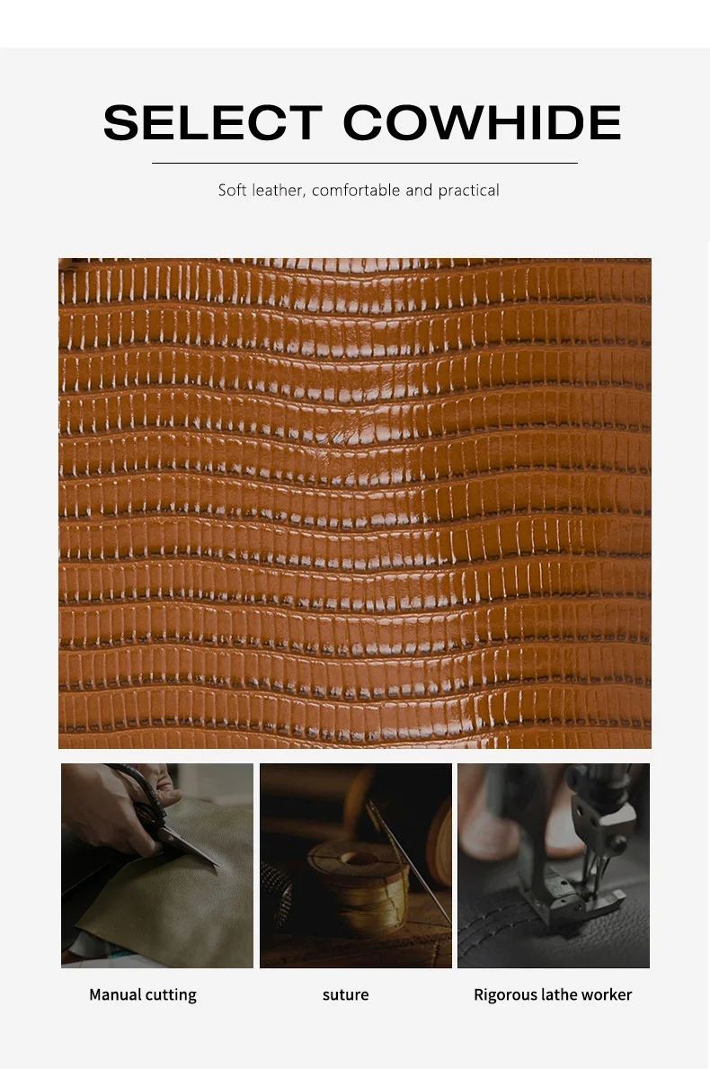Aidrani Echtleder-Kosmetiktasche mit Eidechsenmuster, große Kapazität, Handtasche, Damentasche, Aufbewahrungstasche, Reise-Toilettentasche – Detail 9