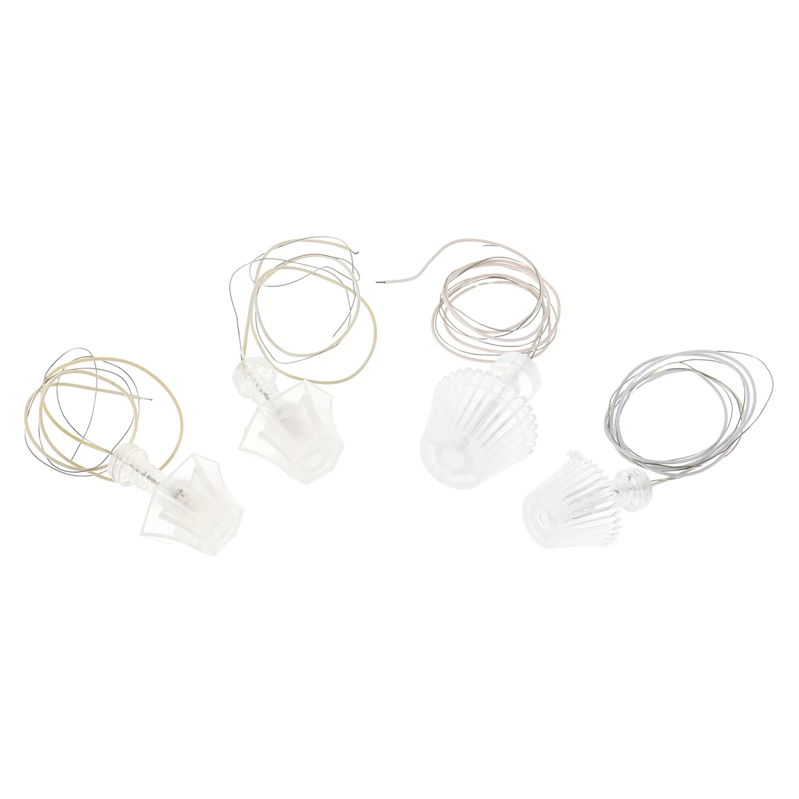 

4 Pcs Glowing Small Desk Lamp Set for Dollhouse Decor Miniature Table Light Kit Wiring Craft Decoration Toy House Accessory