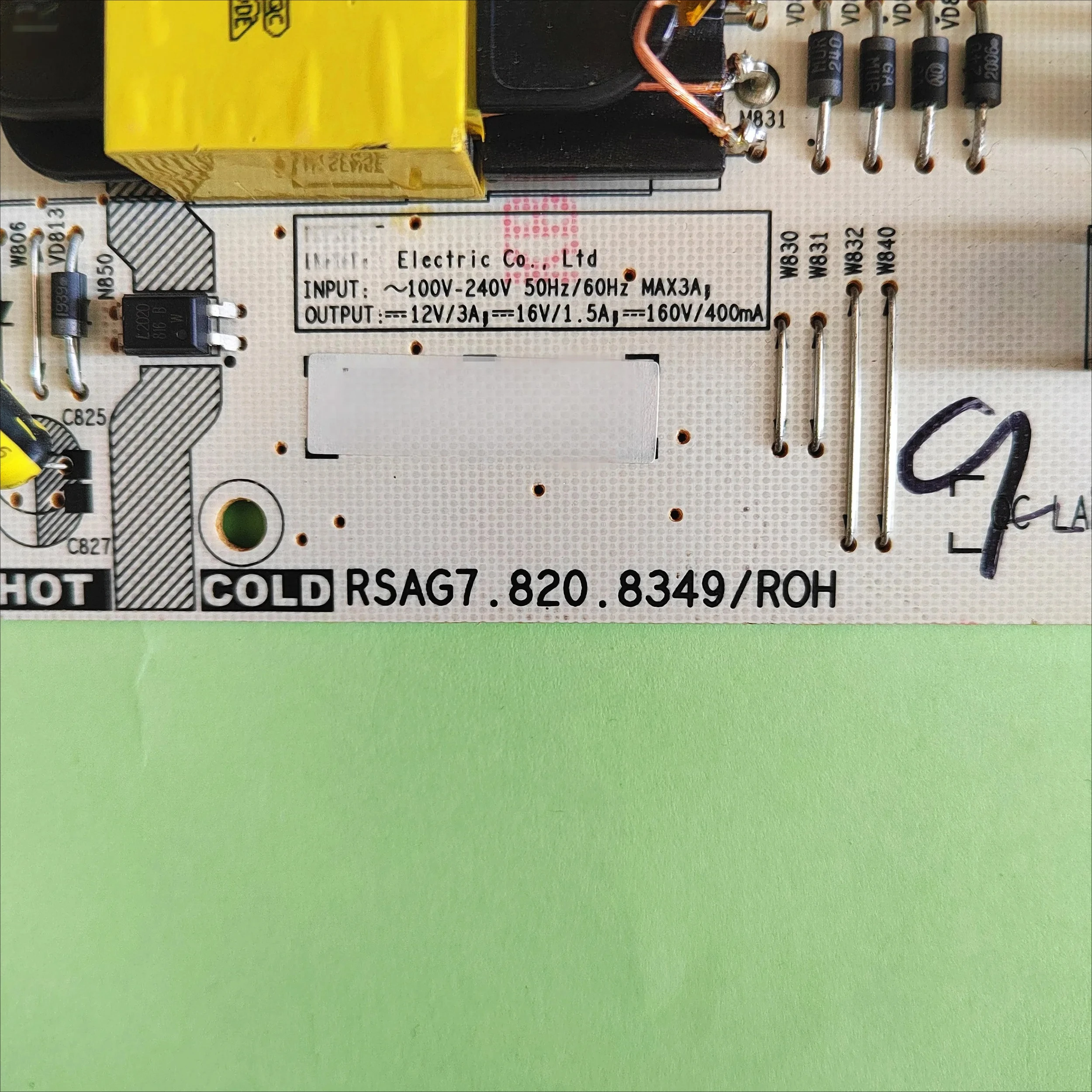 Placa de Fonte RSAG7.820.8349 para Hisense 58B7200UW
