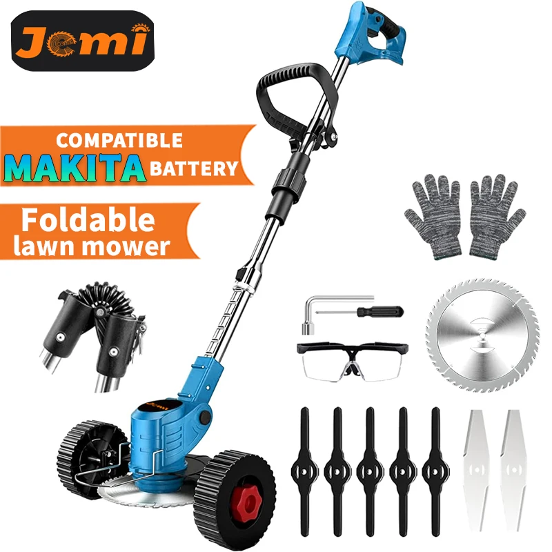 Jemi Tool 3-in-1 잔디 깎는 기계와 가지치기 도구, 3가지 칼날로 정원 제초 작업에 적합한 휴대용 전기 잔디 깎는 기계