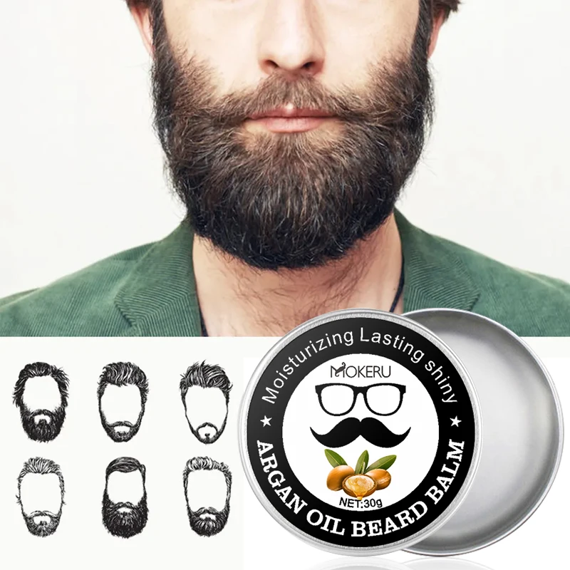 Wholesale 20pcs/Lot Natural Beard Balm 30g Cream for man hair styling wax for men