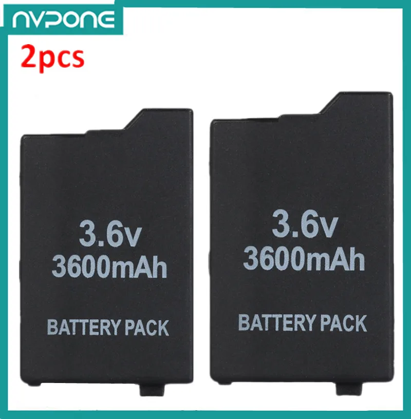 Pacote de baterias de íon de lítio recarregável, 2 unidades, 3.6v 3600mah para sony psp2000 psp3000 psp 2000 3000, console, gamepad, baterias de substituição