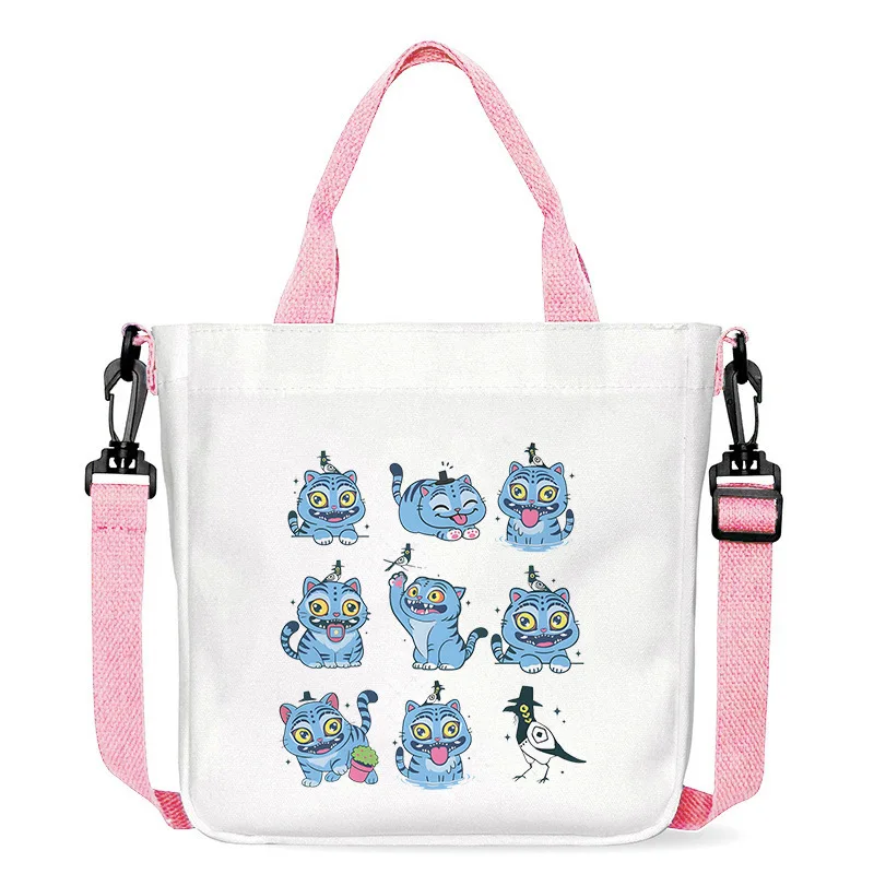 KPop شيطان الصيادين الكتف حقائب من القماش السفر حقيبة تسوق ركاب طالب لطيف بسيط حمل أزياء المرأة الحقيبة سعة كبيرة