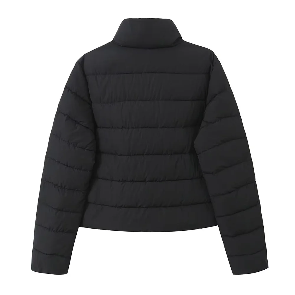 Herfst nieuwe dameskleding mode, eenvoudig en casual opstaande kraag lange mouwen warm katoenen jasje