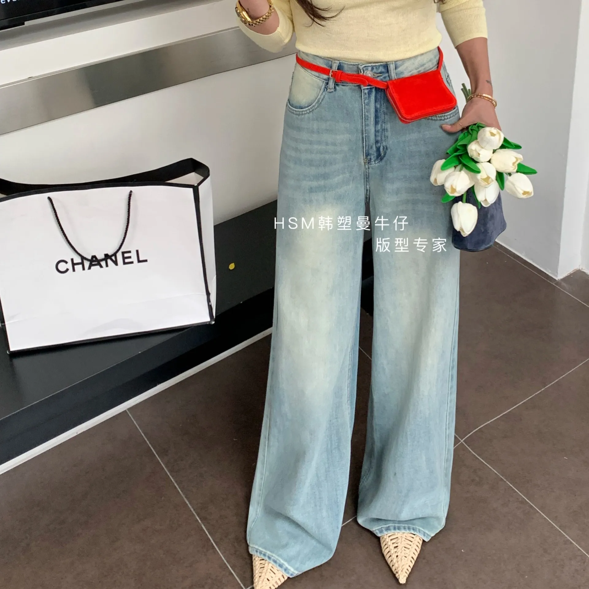 ZHISILAO Vintage Classic Wide Leg Jeans Women Blue High Waist Denim Pants Streetwear Spring Summer 2024