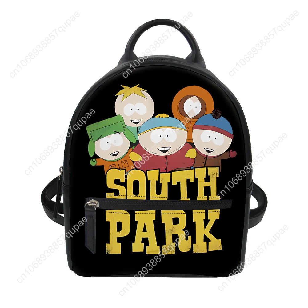 South Park Cartoon Animation Backpack Purse Carter Schoolbags Double Shoulder Bag Mini Daypack Leather Travel Bag