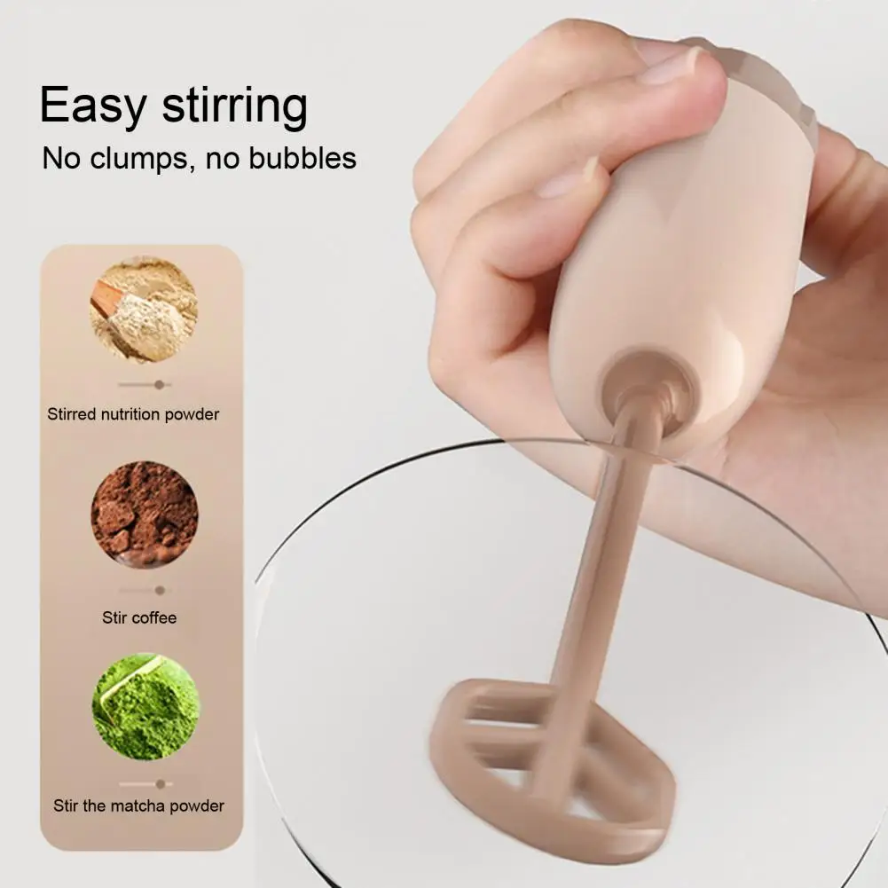 Egg Mixer Hot Chocolate Mixer Battery-powered Mini Milk Frother Handheld Foam Maker One-key Start Detachable Wireless Egg