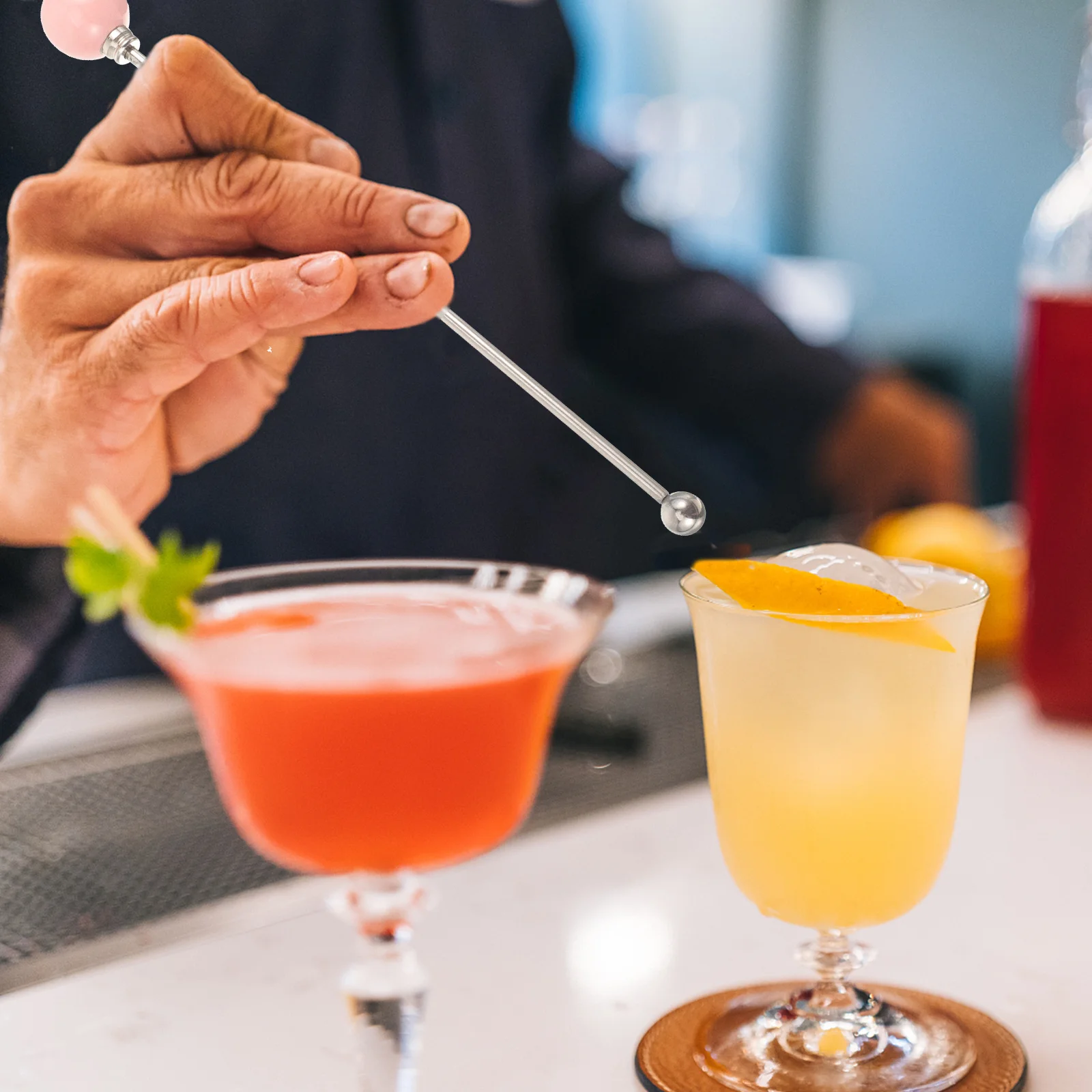 

3 шт., палочки для перемешивания оттенков, гладкая отделка, металлические стержни для смешивания напитков, коктейлей, кофе, портативные многоразовые инструменты для перемешивания, бар