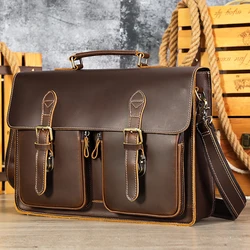 Vintage Handtaschen Herren Leder Notebook Tasche Rindsleder Reise Trolley Rad Gepäck Herren Umhängetasche Business Aktentaschen