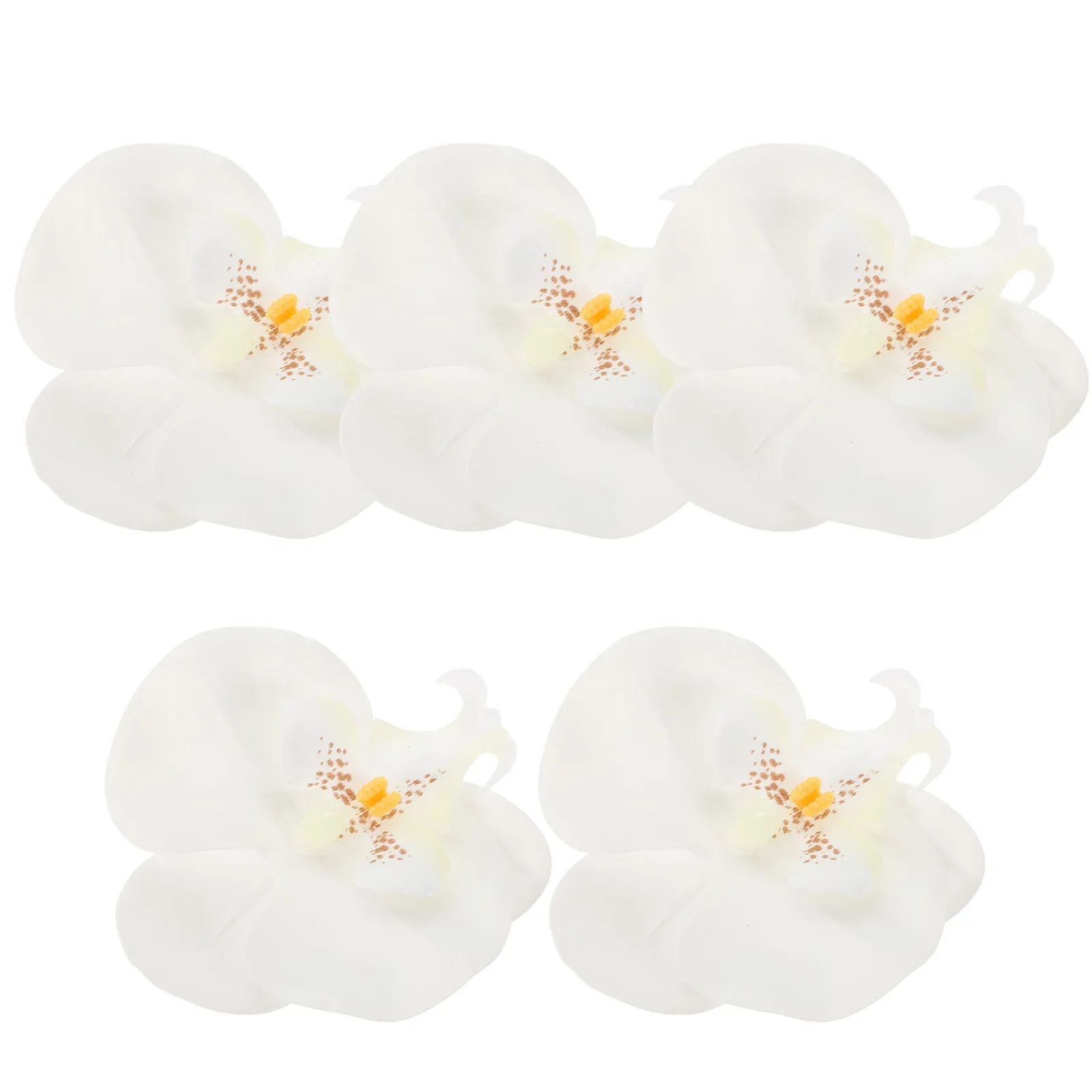

5Pcs Small Phalaenopsis Heads for Crafts Silk Fade Resistant DIY Handcraft Creative Design Mini Flower Heads DIY Craft Material