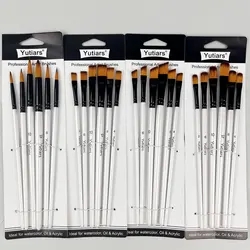 24/6pcs Artist Paint Brushes Set Nylon Tips Artist Paint Brushes For Acrylic Oil Watercolor Acrylic Painting Body Face Rock Art