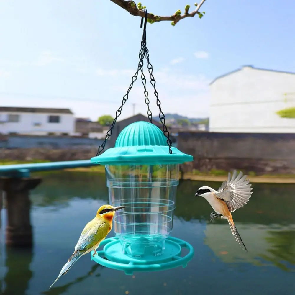 

Creative Folding Hanging Bird Feeder Large Capacity Waterproof Automatic Bird Feeder with Roof Bird Food Container Garden
