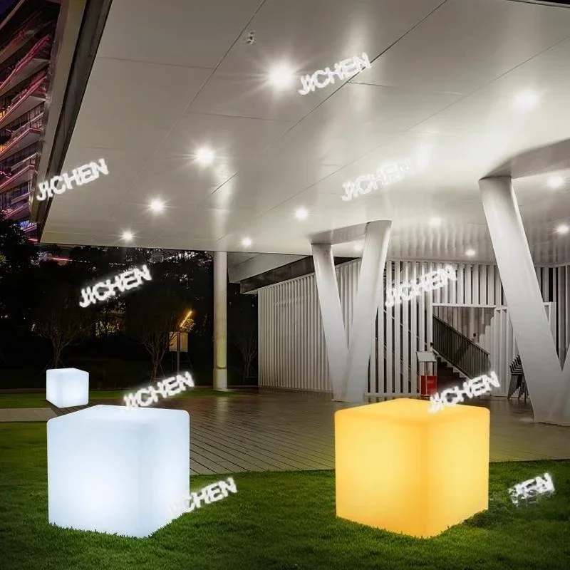 

HSLED светоизлучающий куб для отдыха на открытом воздухе квадратный табурет красочный барный столик журнальный столик квадратный пейзажный ящик