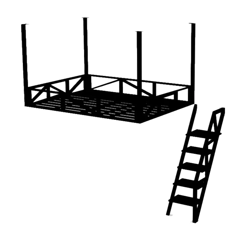 Loft małe mieszkanie oszczędzające miejsce wiszące podwyższone łóżko z kutego żelaza hamak naścienny prześcieradło ludzkie podwójne łóżko