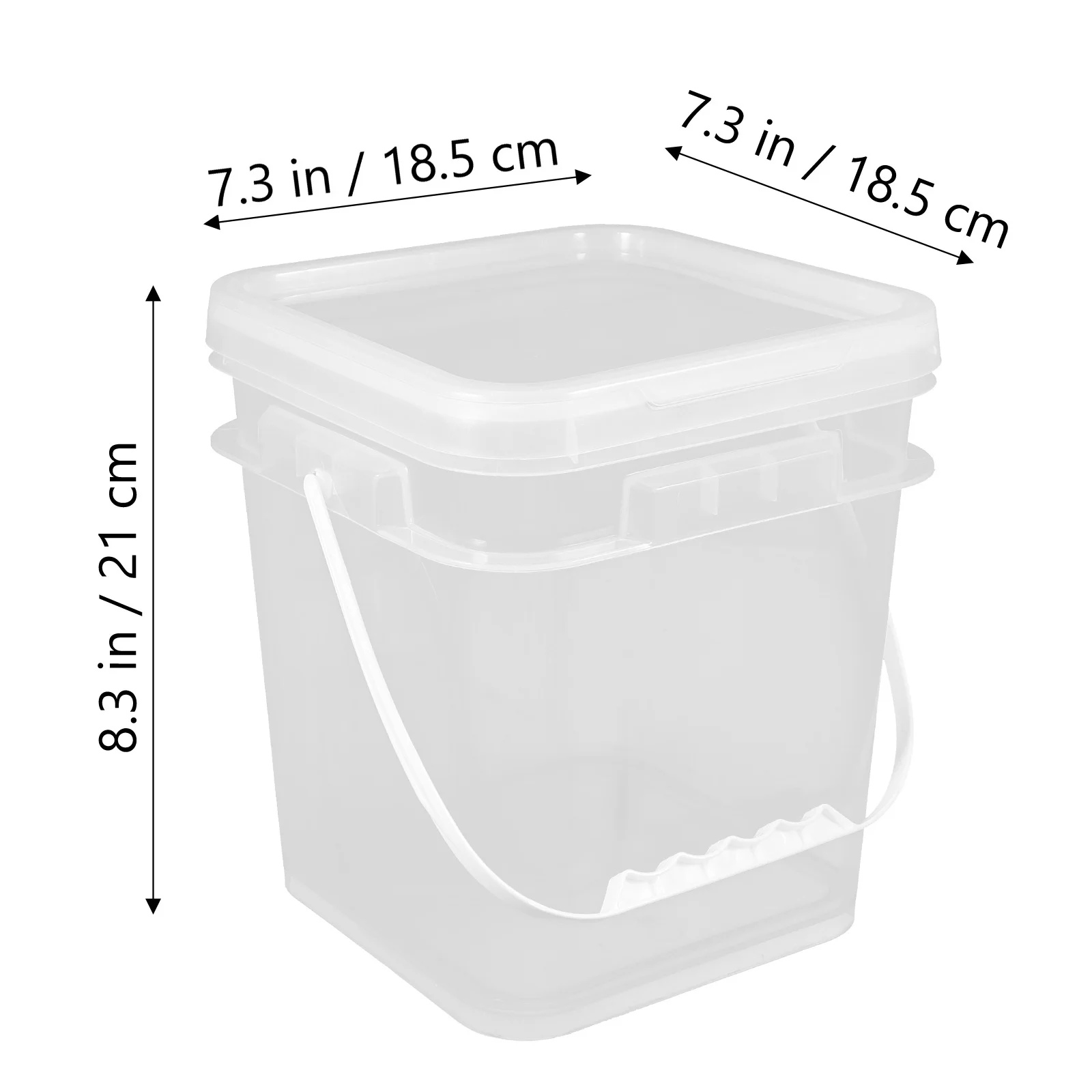 

5L Paint Transparent Square Plastic Paint Storage Bucket Container Sealed Storage Box Plastic Coatings Sealants Packaging