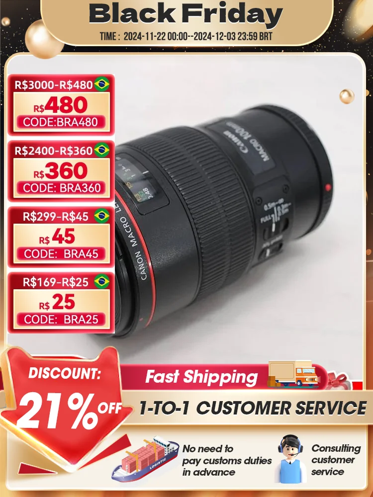 Canon EF 100mm F2.8 L IS USM Large Aperture Fixed Focus Auto Focus Full Frame DSLR Camera Lens For 250D 90D 5D II 6D SL3 T8i