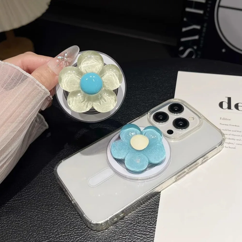 

Корейский мультфильм 3D цветок магнитный для телефона Magsafe Griptok Grip Tok кронштейн для IPhone Samsung складной чехол-держатель кронштейн