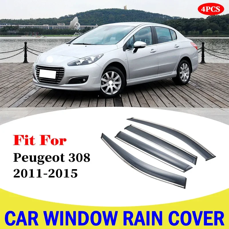 

Window Visor Car Rain Shield Deflectors Awning Trim Cover Exterior Rain Cover Car Accessories For Peugeot 308 2011-2015