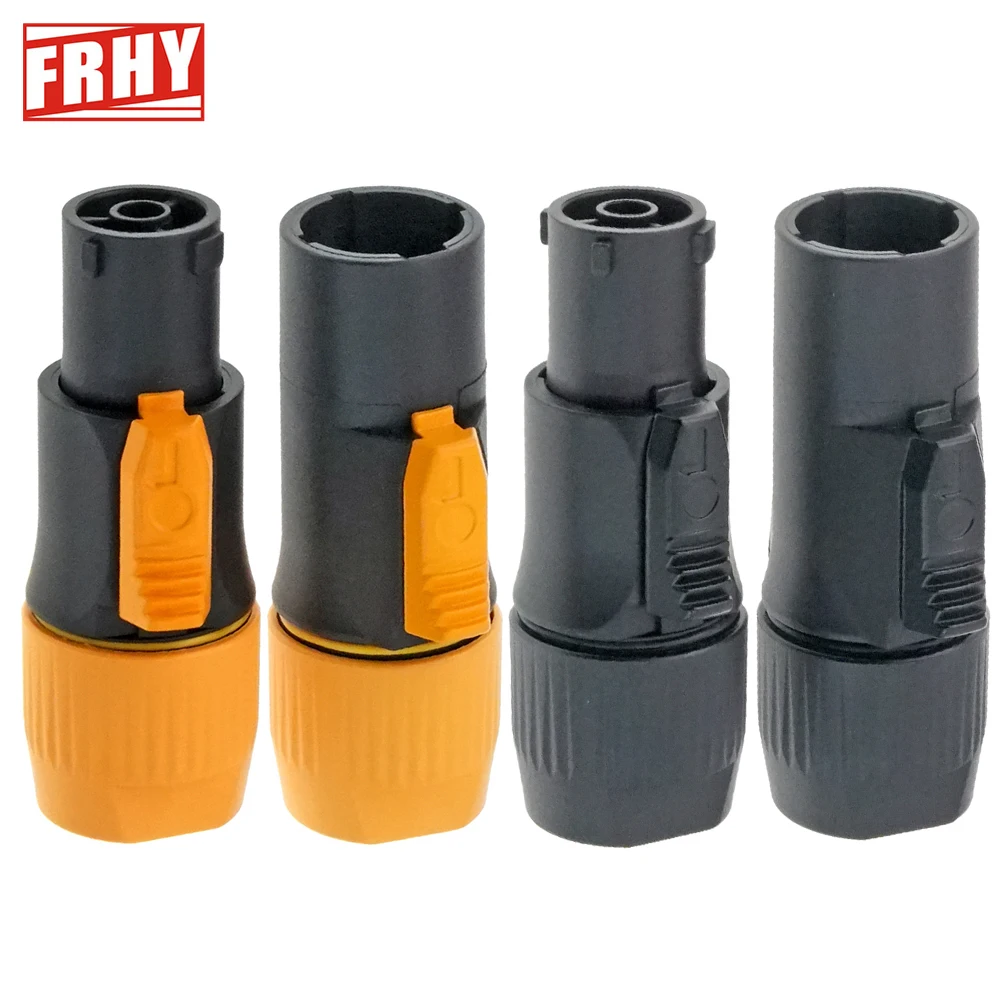 3-Pin IP65 Waterproof Powercon Connector PA66 Locking Male Plug Female Chassis with Output for Stage Lighting/Audio Equipment