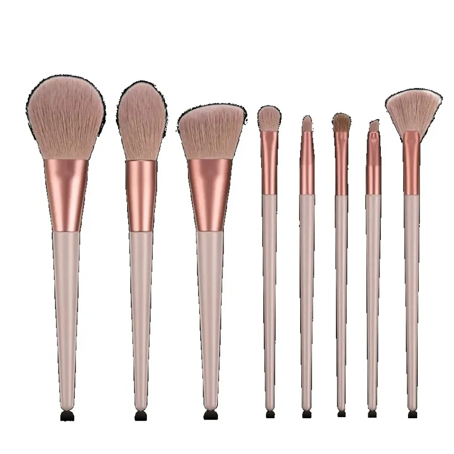 8pcs/set Fluffy Makeup Brush Kit Private Label Super Soft Easy To Use Eyeshadow Highlighter Blush Powder Makeup Tools Bulk