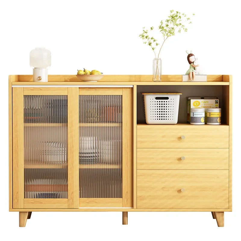 

Solid wood dining side cabinet against the wall Integrated storage cabinet Cabinet Household kitchen Living room