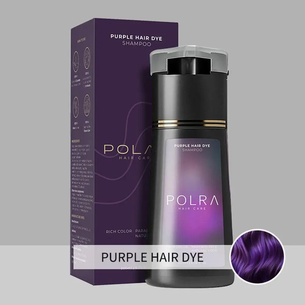 4 Colors POLAR Plant Extract Hair Dye Shampoo Quick Application Natural Nourishing Hair Color Shampoo for Daily Use