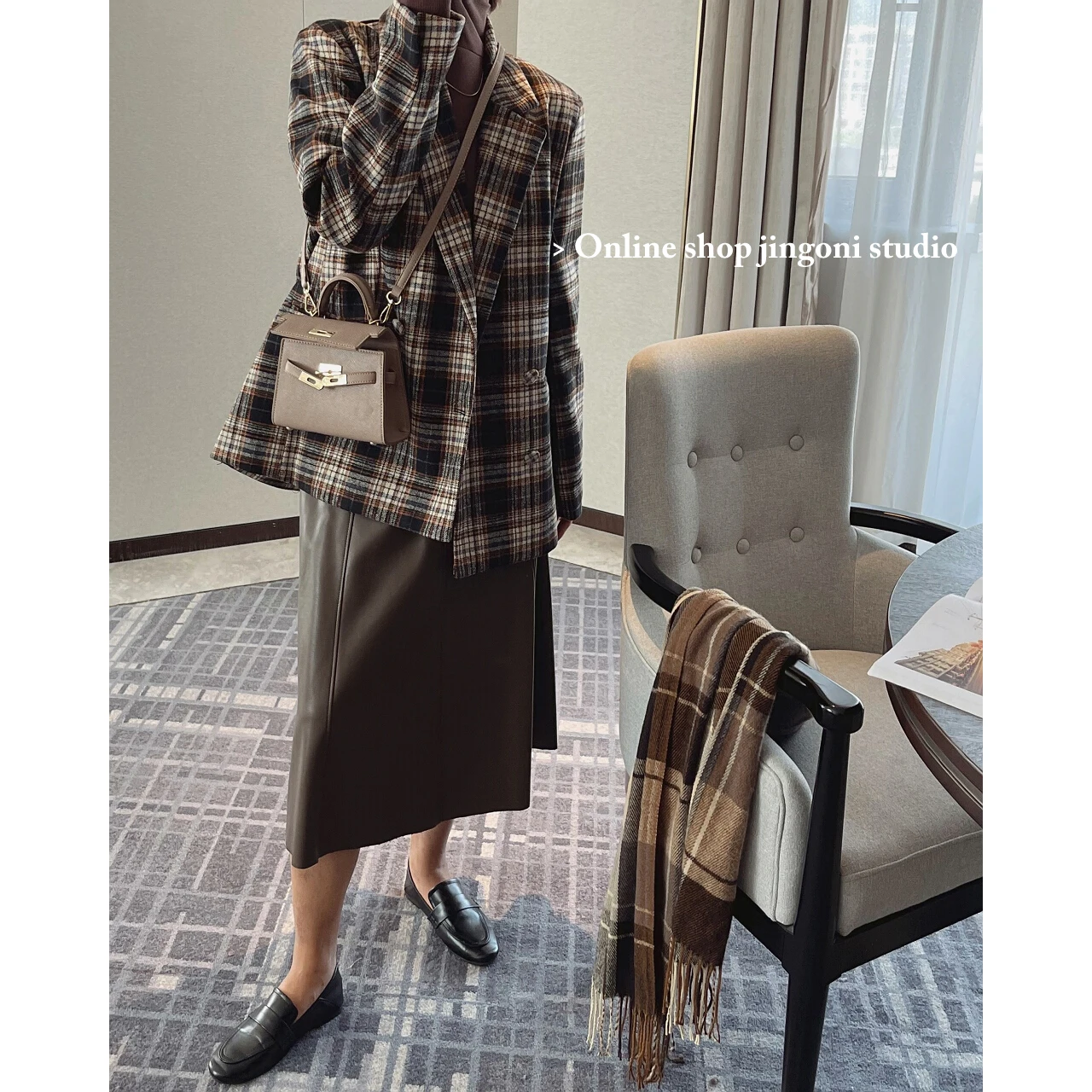 2022 Woman New Oem Woolen Plaid Tweed Blazers Suits Coats Jackets Tailoring Fashion Chic Elegant New Stylish Clothes Parkas Y2k