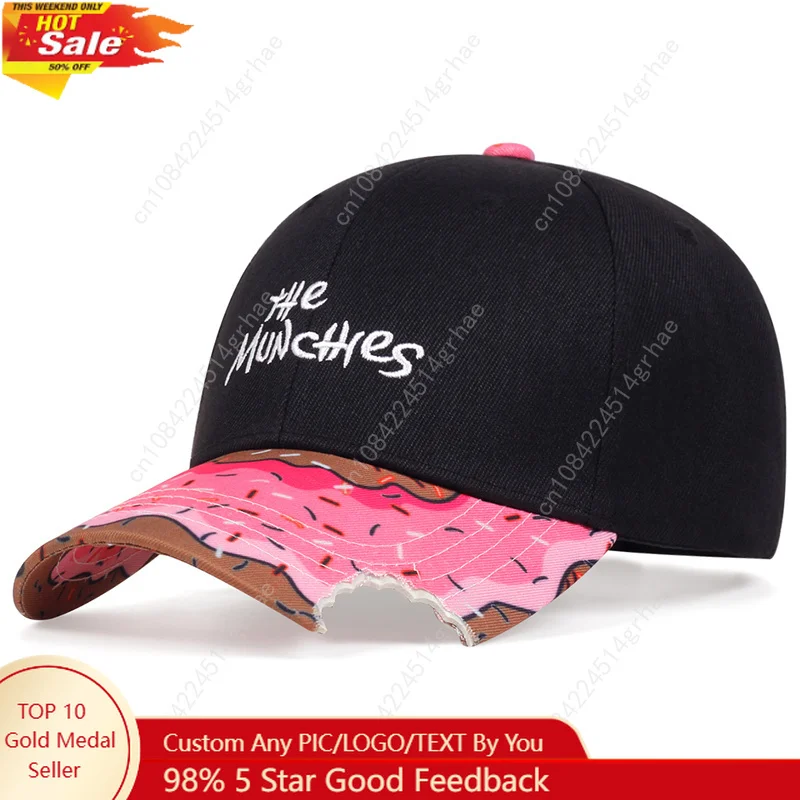 

hat summer outdoor sun hats donut embroidery baseball cap men and women adjustable Street dance caps snapback hat