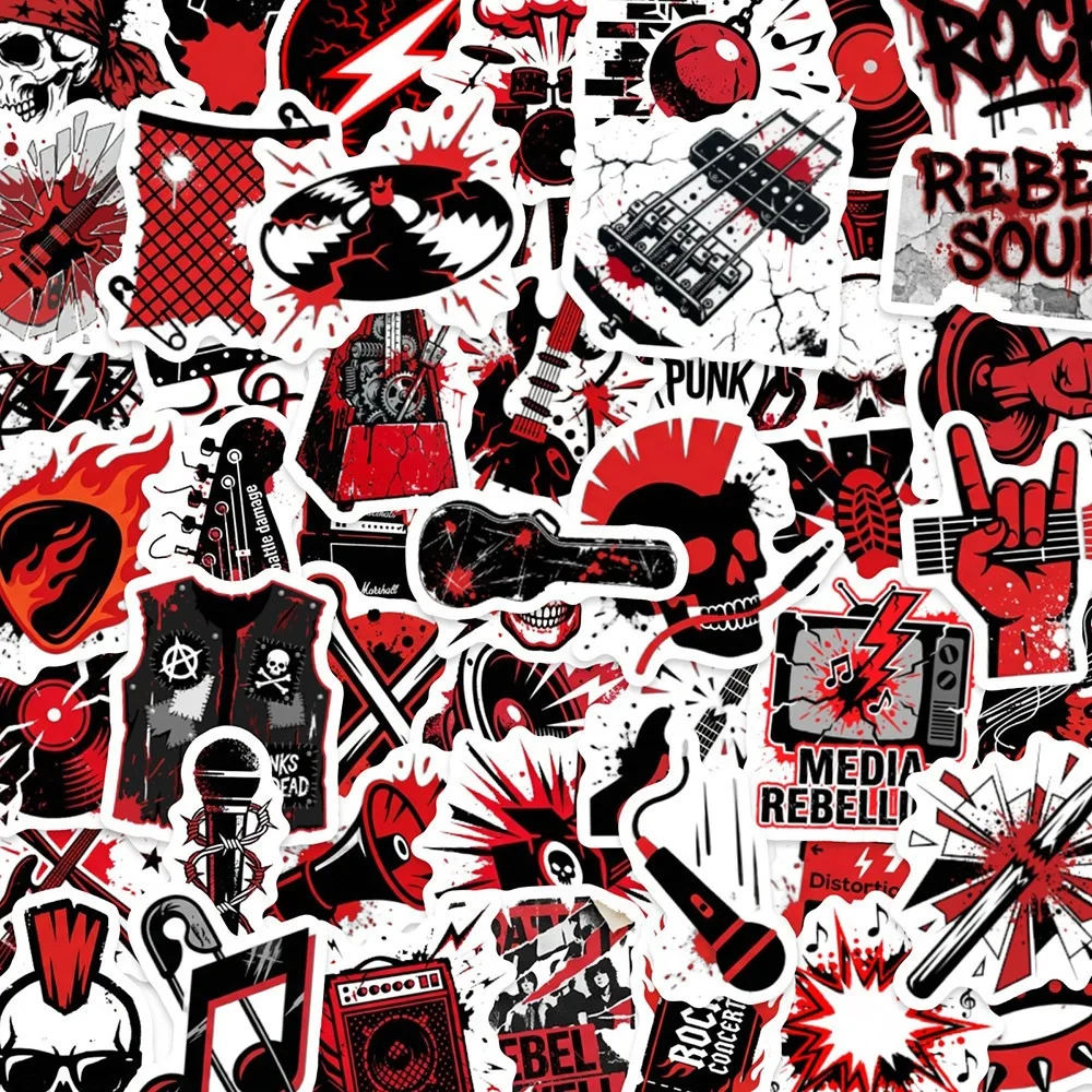 50PCS Punk Rock Graffiti Stickers Exquisite Fashion Artistic Style Sticker for Computer Notebook Stationery DIY Toys Secret