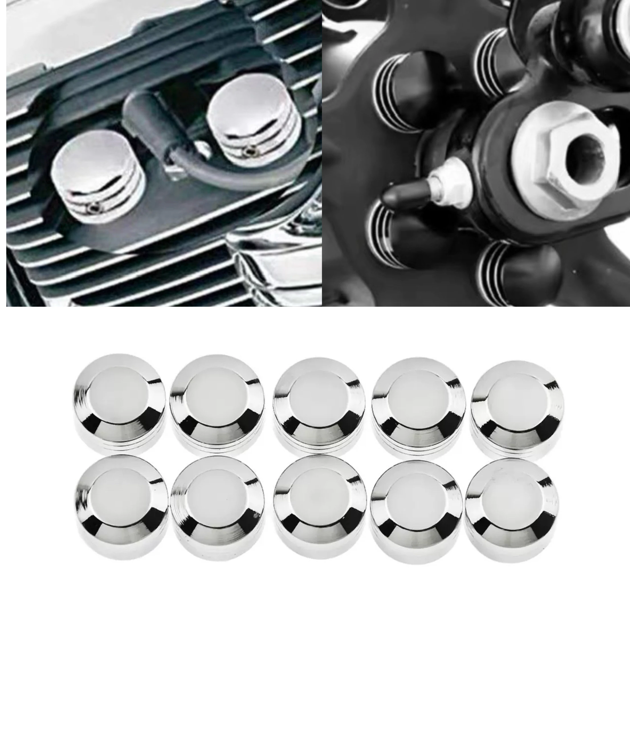 10PCS Chrome/Black Motorcycle CNC Bolts Topper Cap Cover Universal For Harley Davidson Accessories 9mm 11.5mm 13mm Schrauben