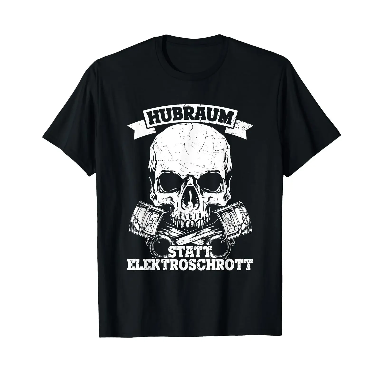 Men's Hubraum statt Electric Scrap Auto Tuning Motorsport T Shirt black vintage Washed Soft Comfortable Casual Stretched