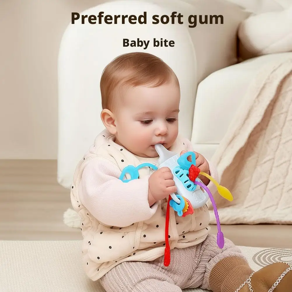 Bottiglia giocattolo con aspirazione per auto per bambini, ciondolo giocattolo Lala per bambini, sonaglio con coulisse appeso lenitivo per auto, ornamento accessorio, U6f7