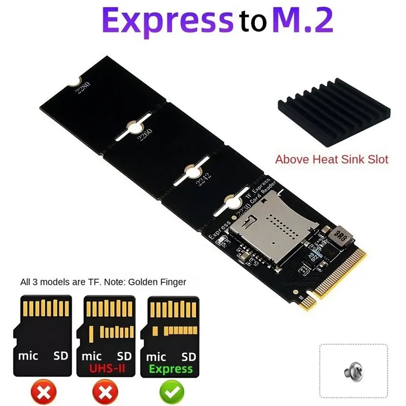 M. 2 NVME To TF Express Adapter Card For Micro-SD Express To M. 2 Adapter For Micro-SD Express To M. 2 NVME Adapter